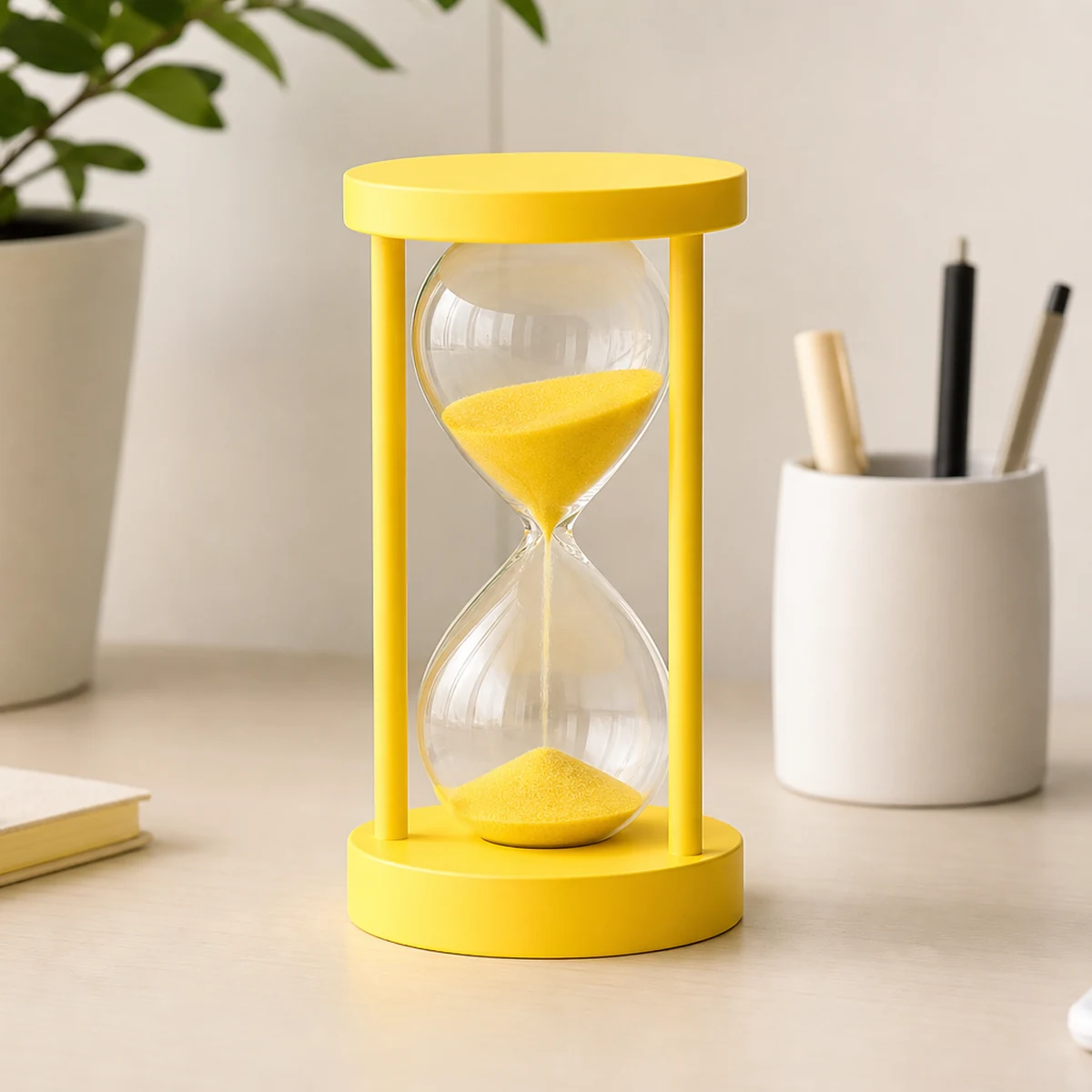 Desktop Hourglass: Lemon Yellow